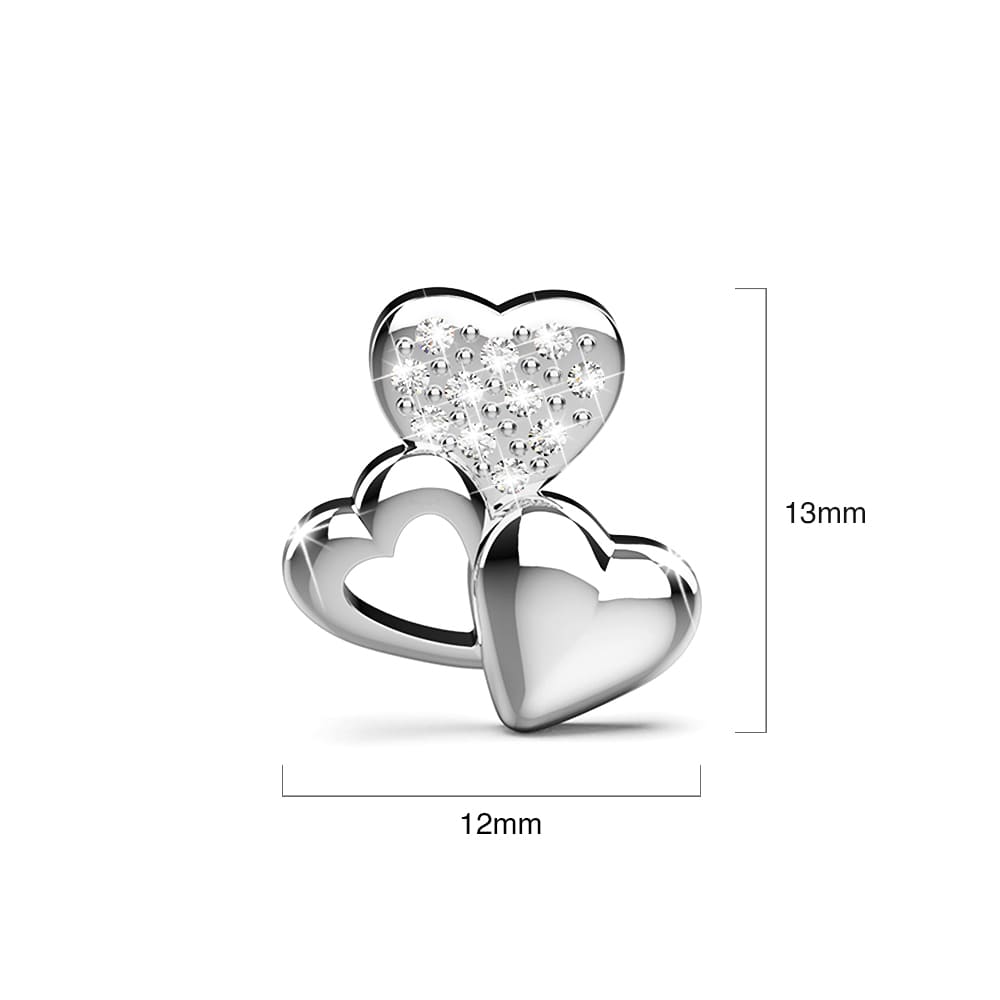 Trio Heart Stud Earrings Embellished with Swarovski¬Æ crystals