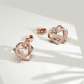 Intertwined Love & Hearts Rose Gold Plated Stud Earrings Embellished with Clear Swarovski¬Æ crystals