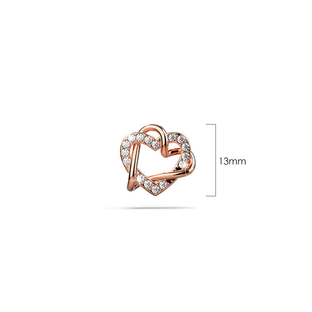 Intertwined Love & Hearts Rose Gold Plated Stud Earrings Embellished with Clear Swarovski¬Æ crystals