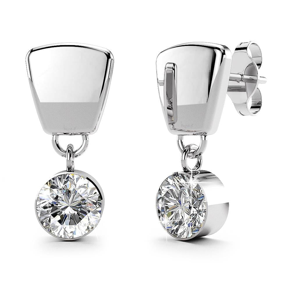 Chic Round Drop Earrings Embellished with Swarovski¬Æ crystals