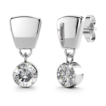 Chic Round Drop Earrings Embellished with Swarovski¬Æ crystals