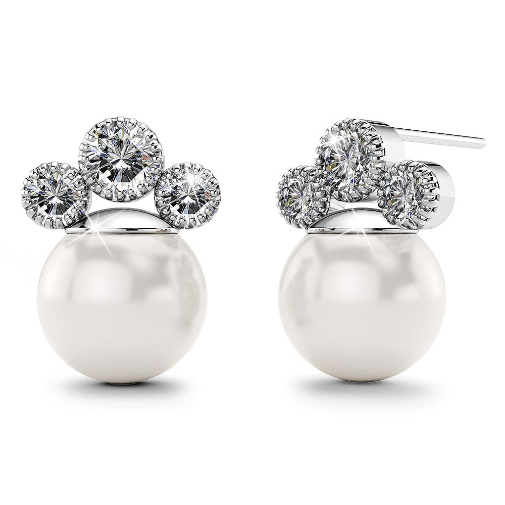 Crown Pearl Stud Earrings Embellished with Swarovski¬Æ Crystal Pearls
