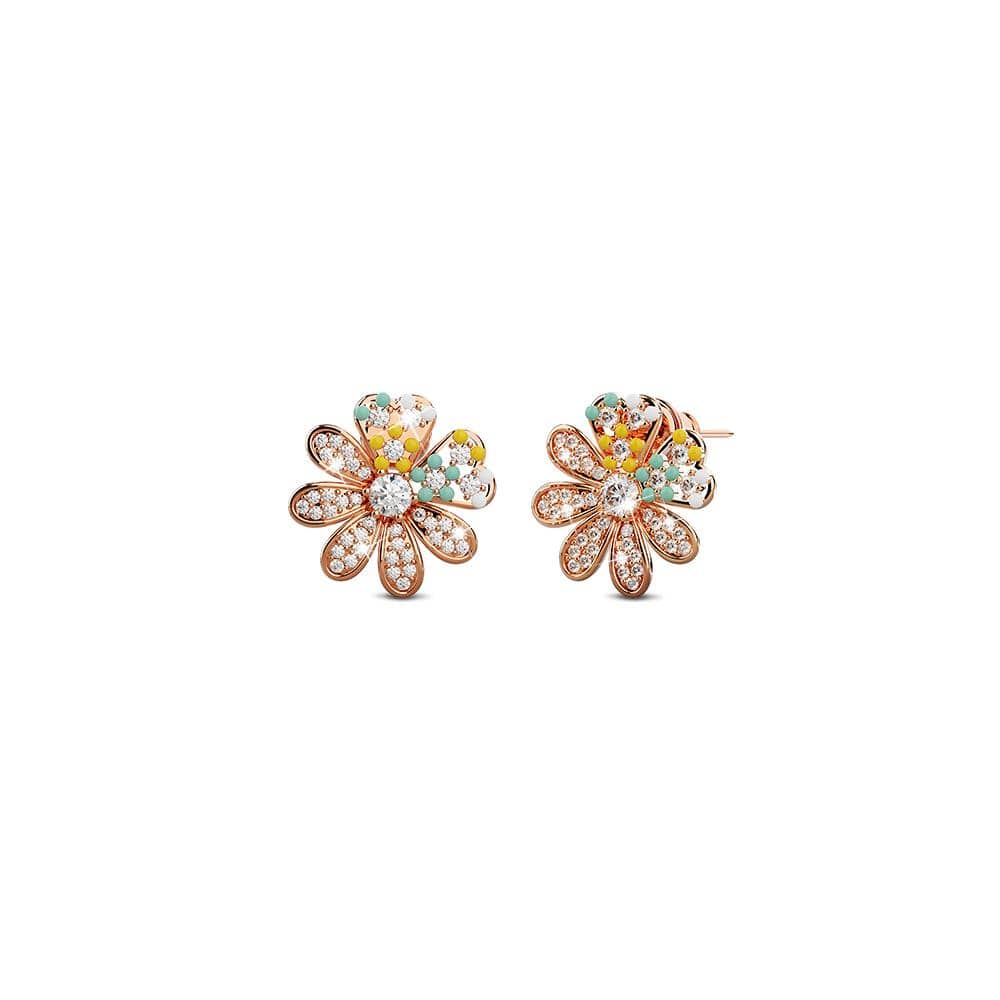 Cream Flora Stud Earrings