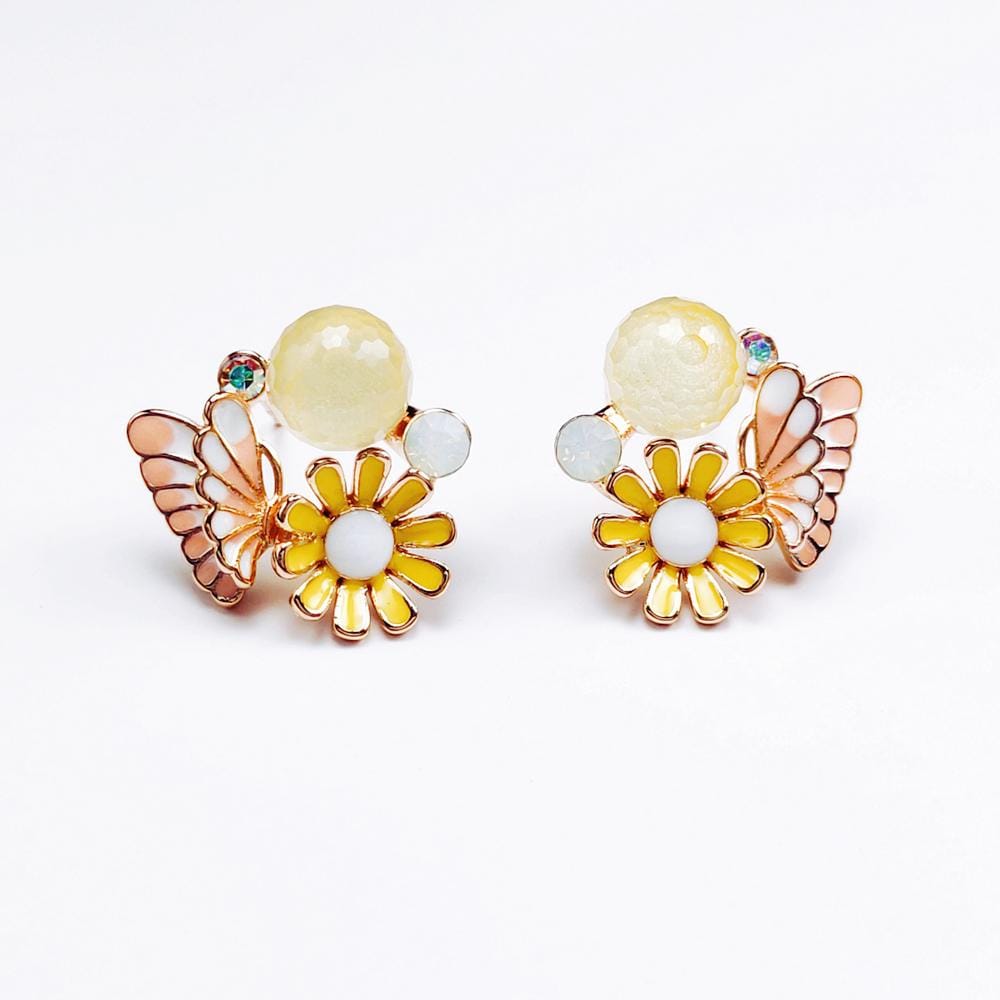 Butterfly Floral Stud Earrings