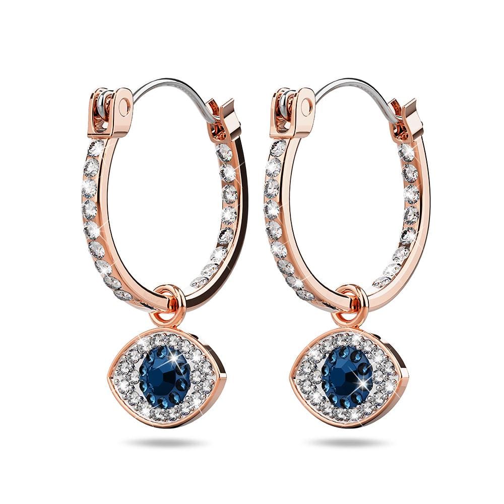 The Evil Eyes Drop Earrings Embellished with Swarovski¬Æ crystals in Rose Gold