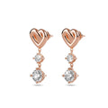 Fall in Love Heart Drop Earrings Embellished with Swarovski¬Æ crystals in Rose Gold