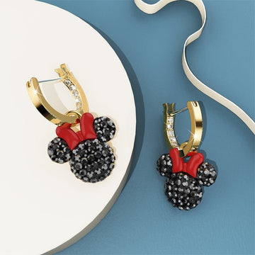 Minnie Mouse Drop Earrings Embellished with Swarovski¬Æ crystals in Gold