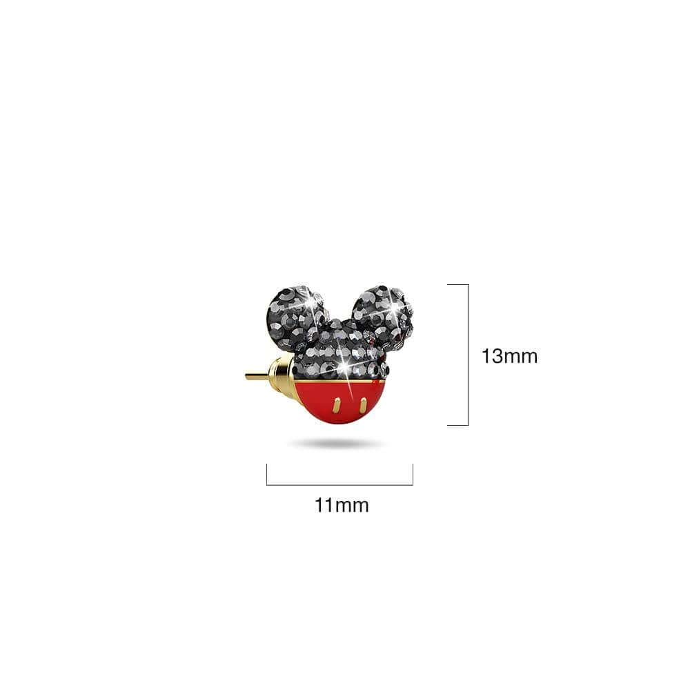 Mickey Mouse Stud Earrings Embellished with Swarovski¬Æ crystals in Gold