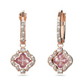 Eternal Flower Clover Drop Earrings Embellished with Swarovski¬Æ crystals in Rose Gold