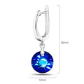 Bright Blue Drop Earrings Embellished with Crystals from Swarovski¬Æ