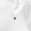 Bright Blue Drop Earrings Embellished with Crystals from Swarovski¬Æ