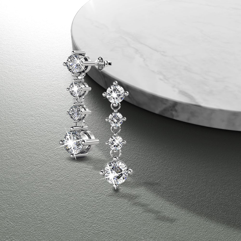 Princess Of Monaco Drop Earrings Embellished with Swarovski crystals