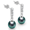 Lustrous Earrings Embellished with Swarovski¬Æ Crystal Iridescent Tahitian Look Pearls