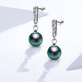 Lustrous Earrings Embellished with Swarovski¬Æ Crystal Iridescent Tahitian Look Pearls