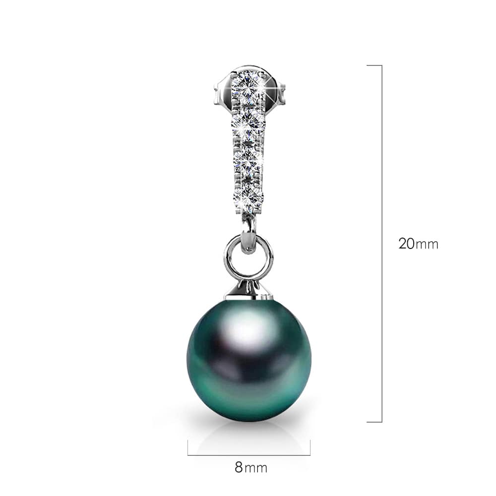 Lustrous Earrings Embellished with Swarovski¬Æ Crystal Iridescent Tahitian Look Pearls