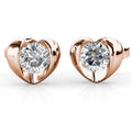 Lavish Heart Stud Earrings Embellished with Swarovski¬Æ crystals