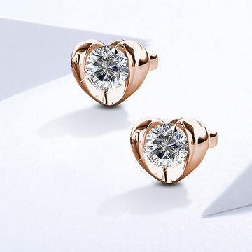 Lavish Heart Stud Earrings Embellished with Swarovski¬Æ crystals
