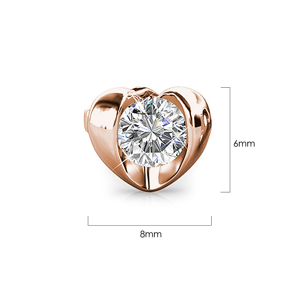 Lavish Heart Stud Earrings Embellished with Swarovski¬Æ crystals