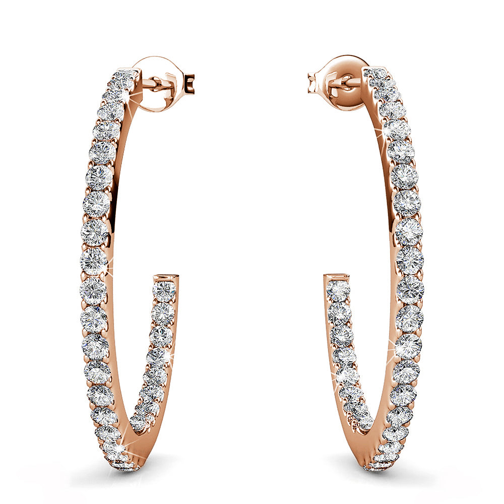 Flirty Pose Hoop Earrings Embellished with Swarovski¬Æ crystals