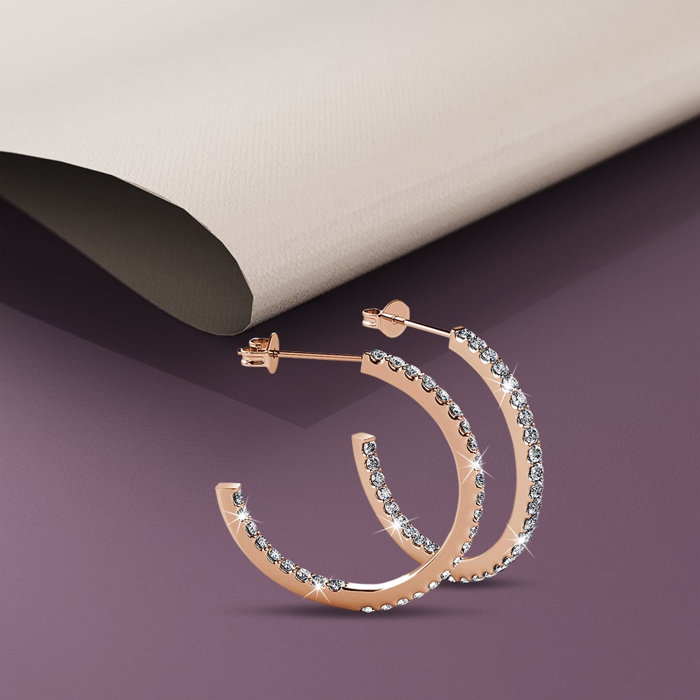 Flirty Pose Hoop Earrings Embellished with Swarovski¬Æ crystals