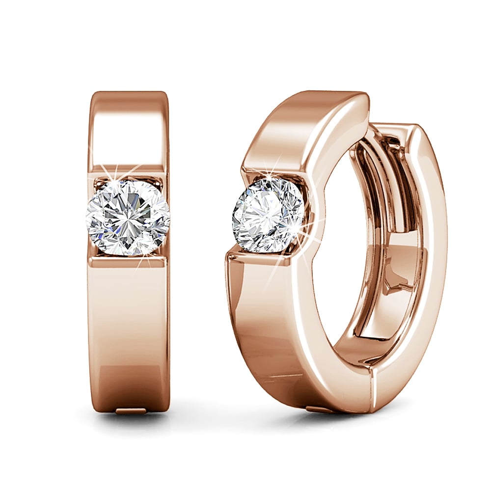 Center Stone Huggie Earrings Embellished with Swarovski¬Æ crystals