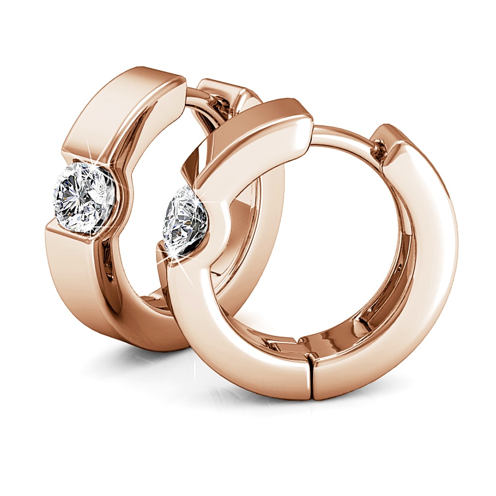 Center Stone Huggie Earrings Embellished with Swarovski¬Æ crystals