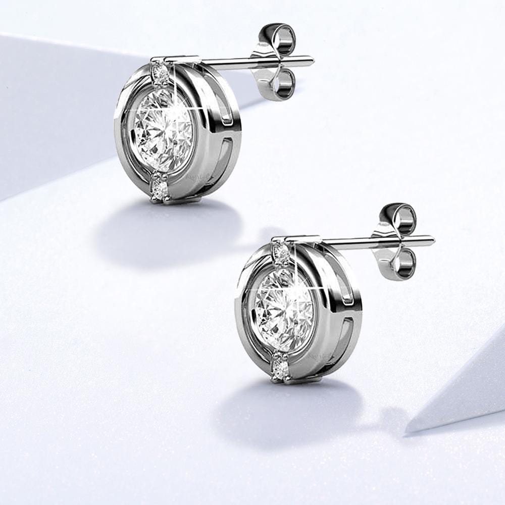 Millionaire Circle Stud Earrings Embellished with Swarovski¬Æ crystals