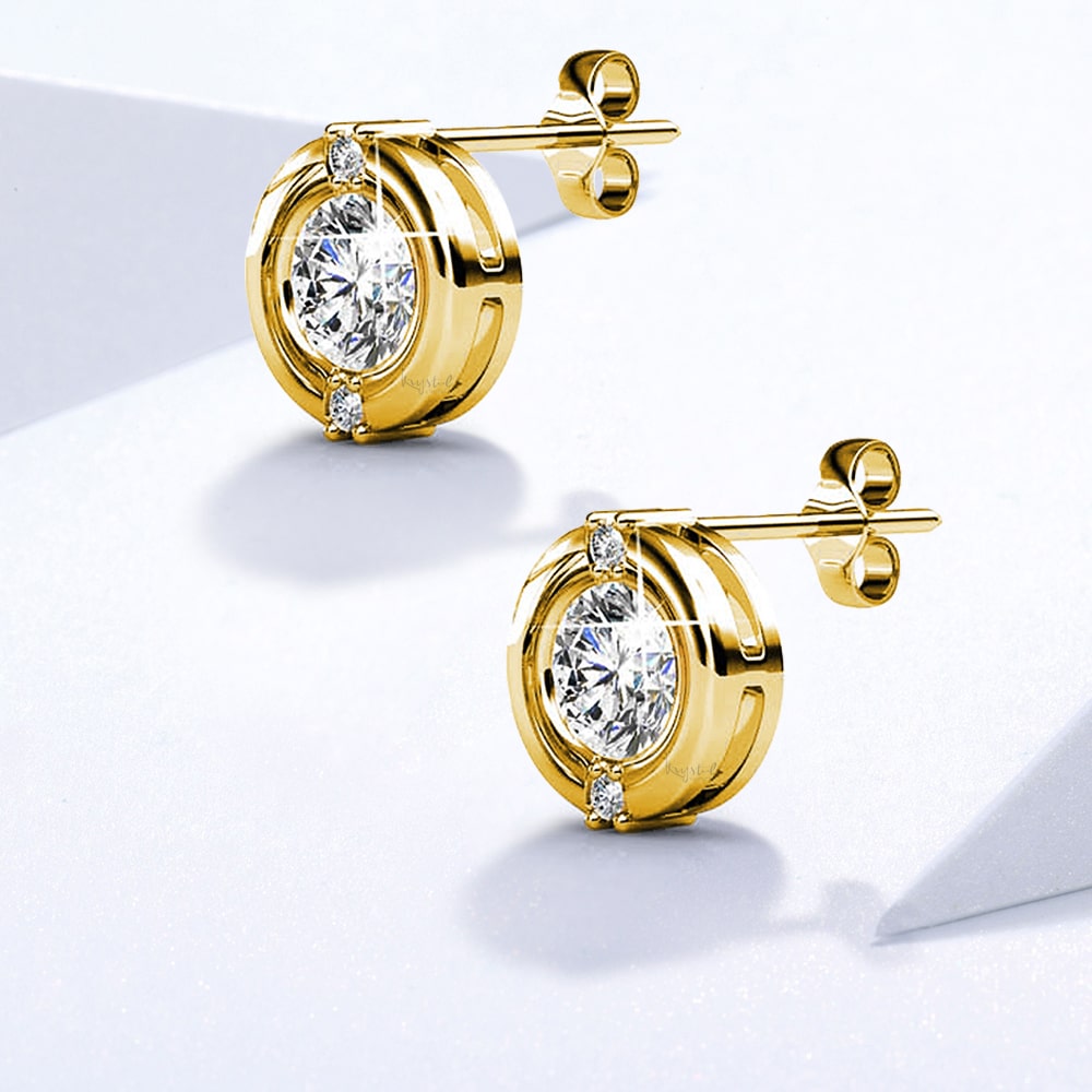 Millionaire Circle Stud Earrings Embellished with Swarovski¬Æ crystals