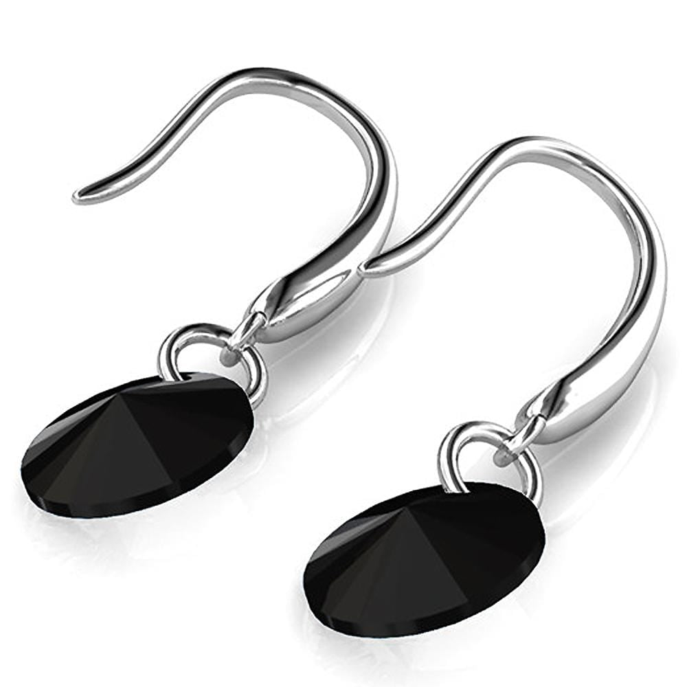 Timeless Crystal Drop Earrings Black Embellished with Swarovski¬Æ crystals
