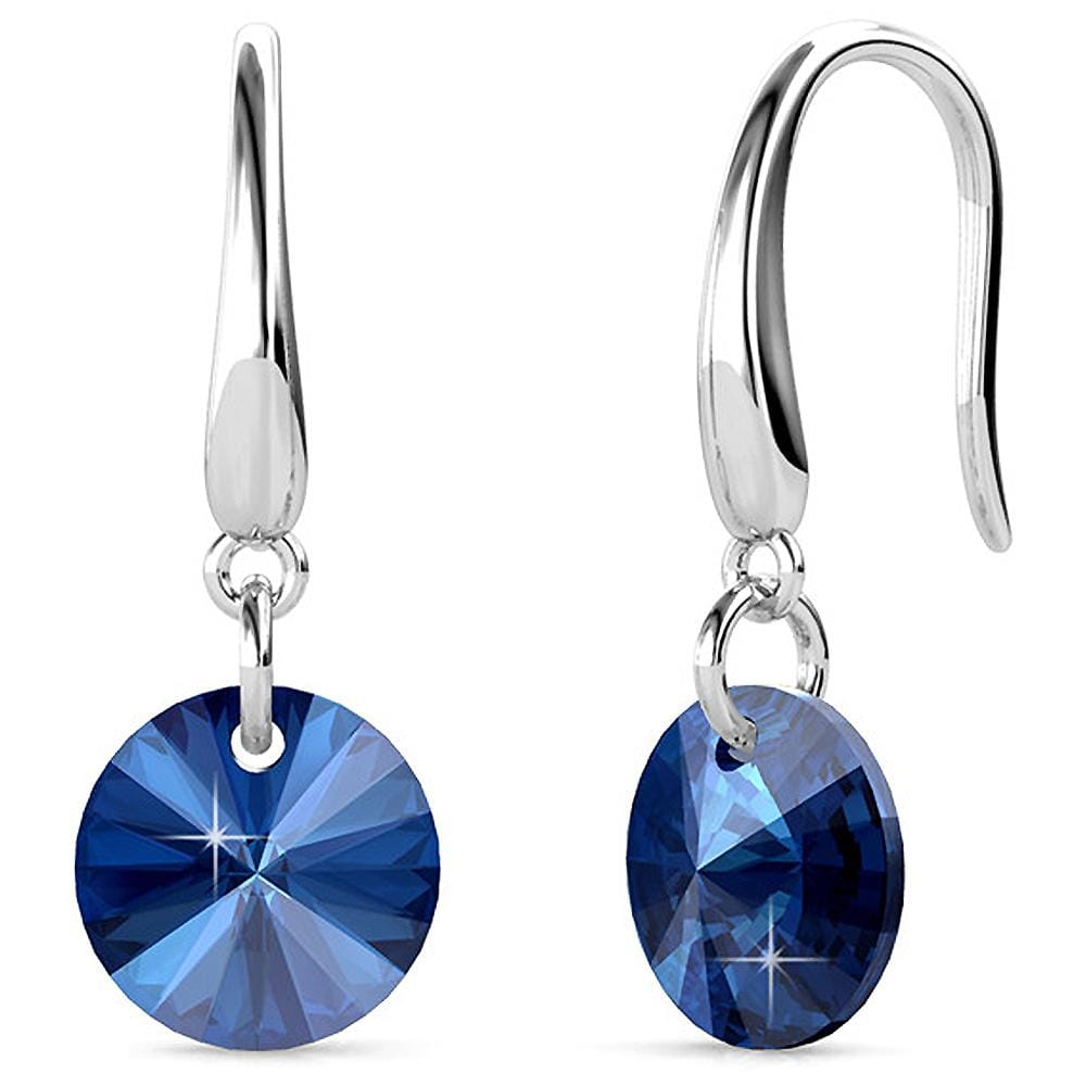Timeless Crystal Drop Earrings Blue Embellished with Swarovski crystals