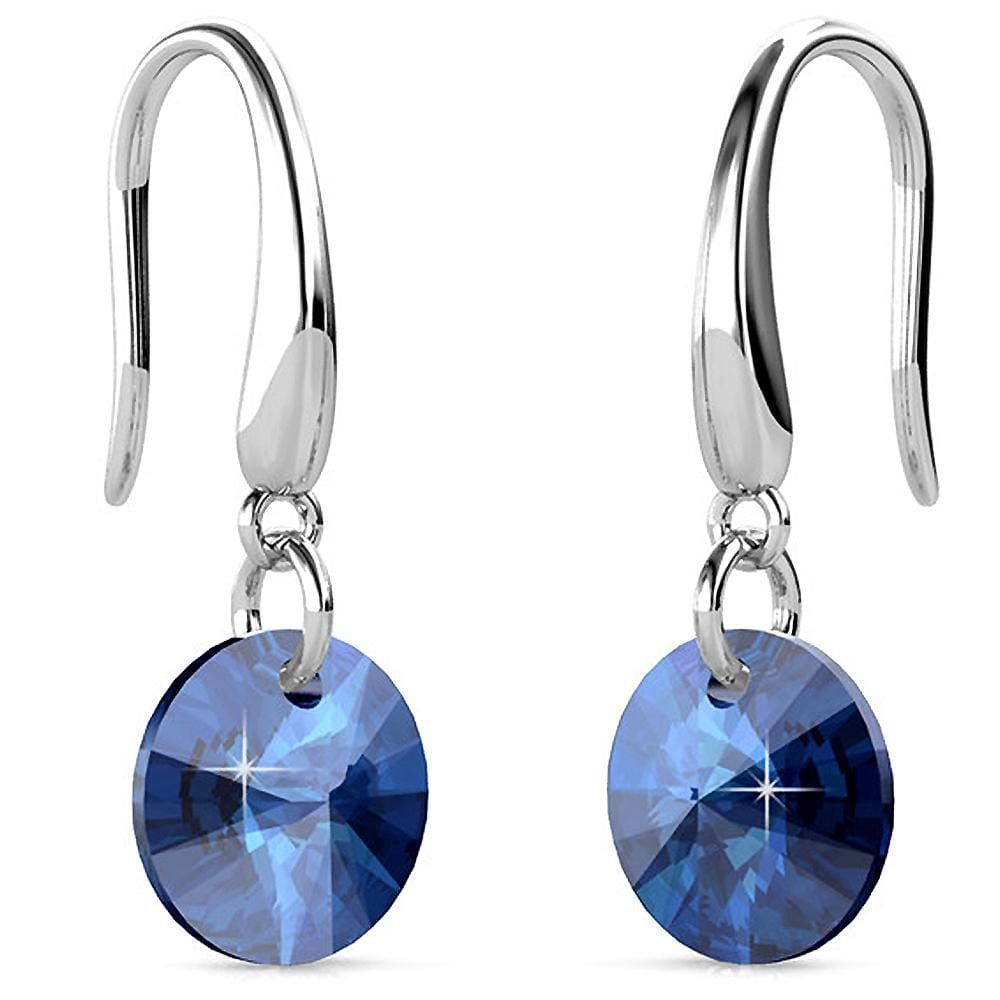 Timeless Crystal Drop Earrings Blue Embellished with Swarovski crystals