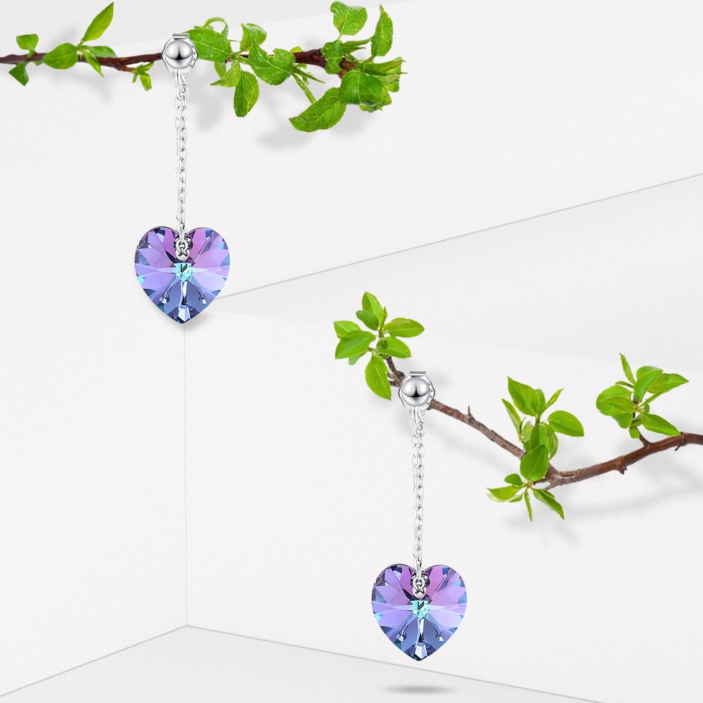 My Love Dangle Earrings Embellished with Crystals from Swarovski¬Æ Violet