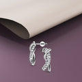 Intertwined White Gold Stud Earrings Embellished with Swarovski¬Æ crystals
