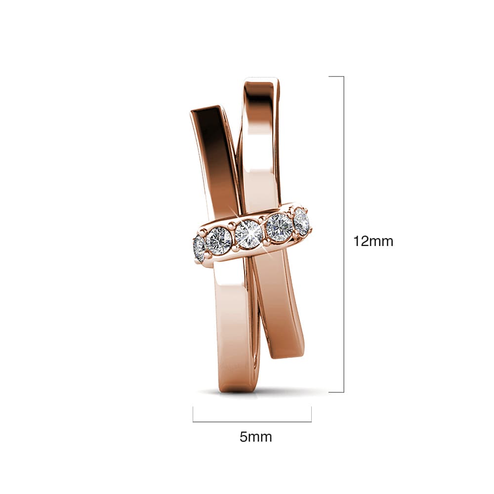 Rose Gold Tied Up Stud Earrings Embellished with Swarovski¬Æ crystals