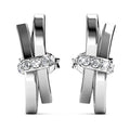 White Gold Tied Up Stud Earrings Embellished with Swarovski¬Æ crystals