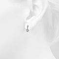 Lavish White Gold Modern Drop Earrings Embellished With Swarovski¬Æ crystals