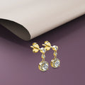 Lavish Gold Modern Drop Earrings Embellished With Swarovski¬Æ crystals