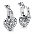 Heart-Shaped Dangle Earrings Embellished with Swarovski¬Æ crystals