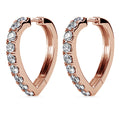 Rose Gold Craft Heart Huggie Earrings Embellished With Swarovski¬Æ crystals