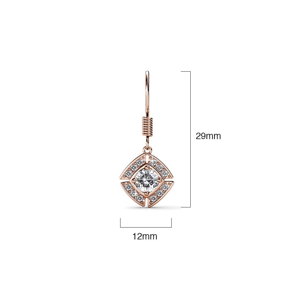 Rose Gold Brilliant Cut Hook Earrings Embellished With Swarovski¬Æ crystals