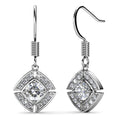 White Gold Brilliant Cut Hook Earrings Embellished With Swarovski¬Æ crystals