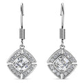 White Gold Brilliant Cut Hook Earrings Embellished With Swarovski¬Æ crystals