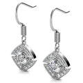 White Gold Brilliant Cut Hook Earrings Embellished With Swarovski¬Æ crystals