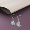 White Gold Brilliant Cut Hook Earrings Embellished With Swarovski¬Æ crystals