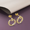 Paradigm in Circle Gold Stud Earrings Embellished with Swarovski Crystals