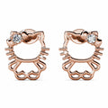 Rose Gold Cutie Hello Kitty Earrings Embellished with Swarovski¬Æ Crystals