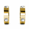 Classic Round Stud Earrings in Gold Adorned with Crystals from Swarovski¬Æ