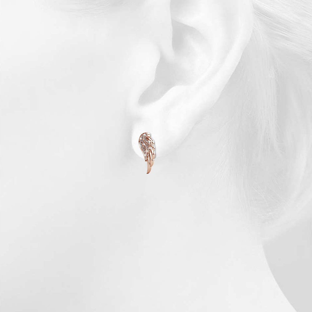 Fly High with Wing Stud Earrings in Rose Gold Embellished with Crystals from Swarovski¬Æ