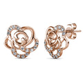 Bloom Rose Gold Stud Earrings Embellished with Swarovski¬Æ crystals