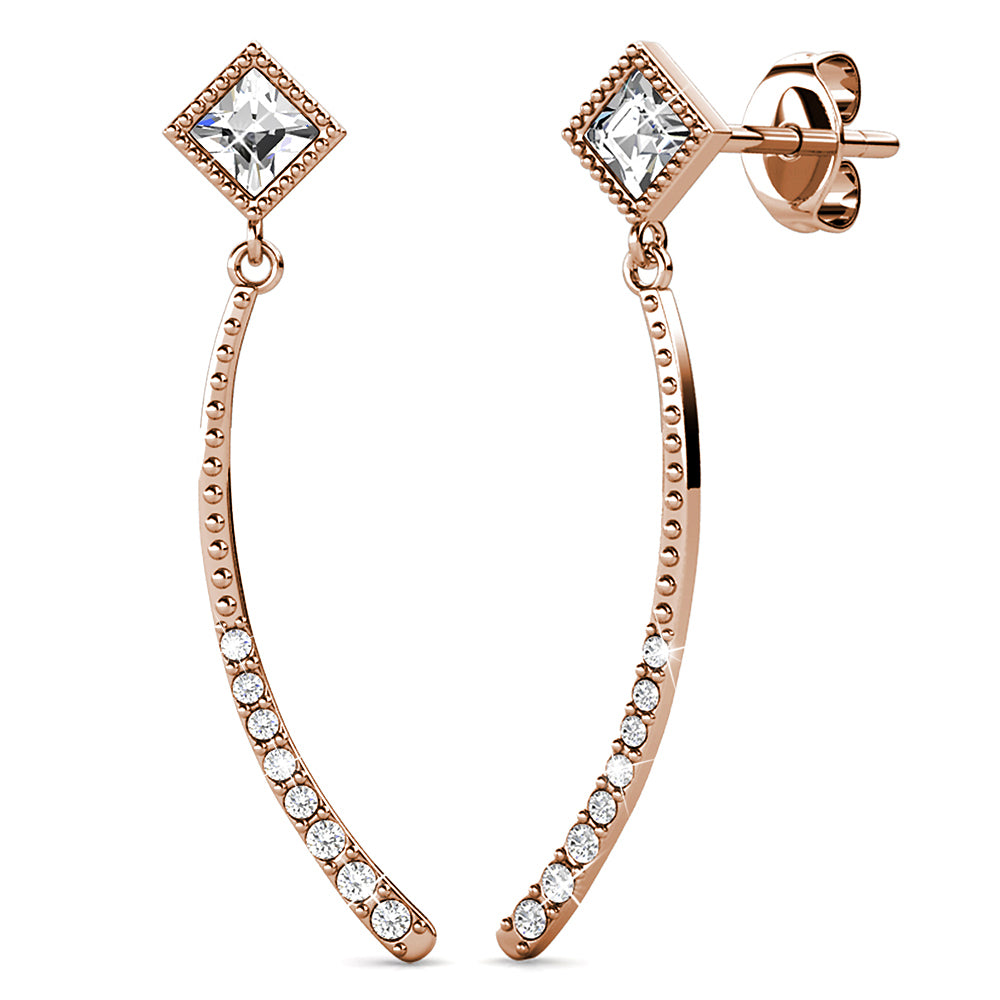 Elegant Rose Gold Stud Earrings Embellished with Swarovski¬Æ crystals